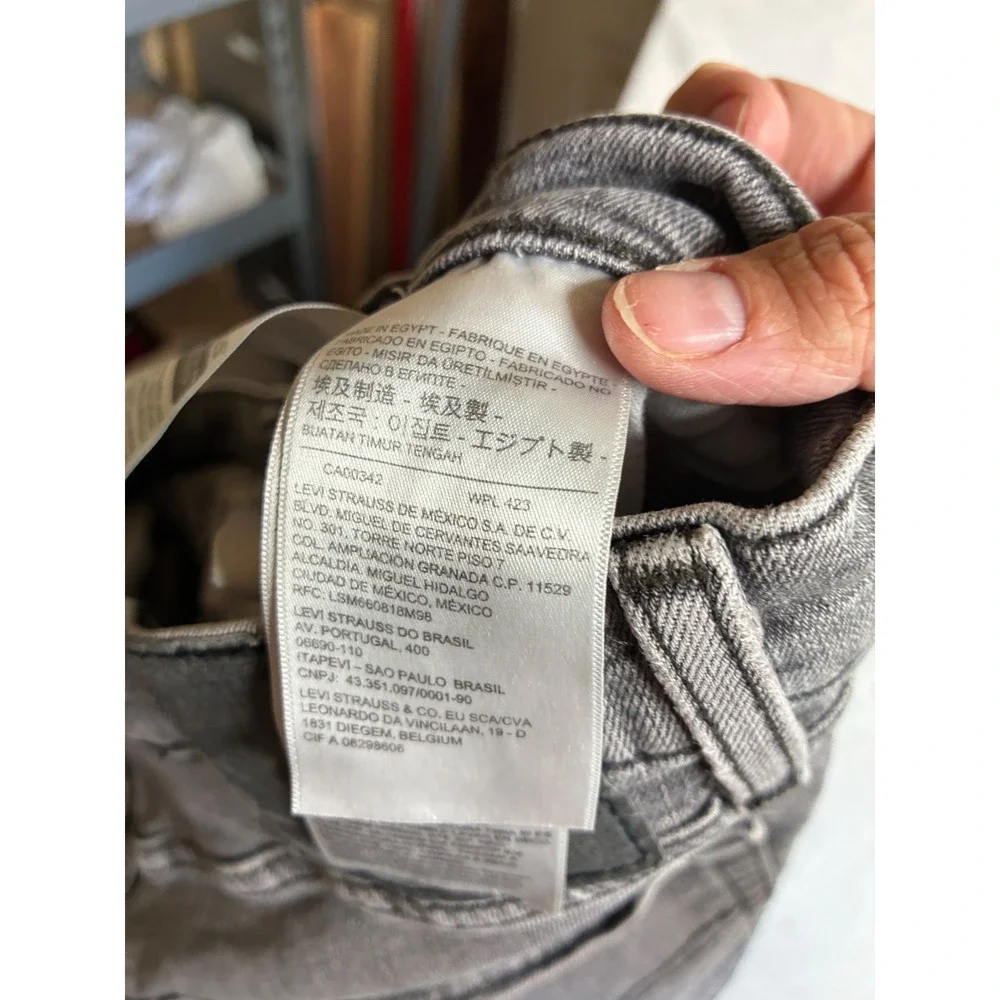 Levis 511 Slim Fit Grey Denim Jeans Mens 36x30 04511-3095 Stretch Cotton